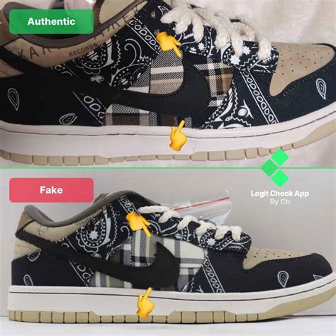 real vs fake travis scott nike sb|travis scott dunks bandana pattern.